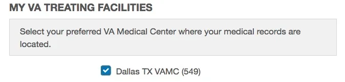 MY VA TREATING FACILITIES