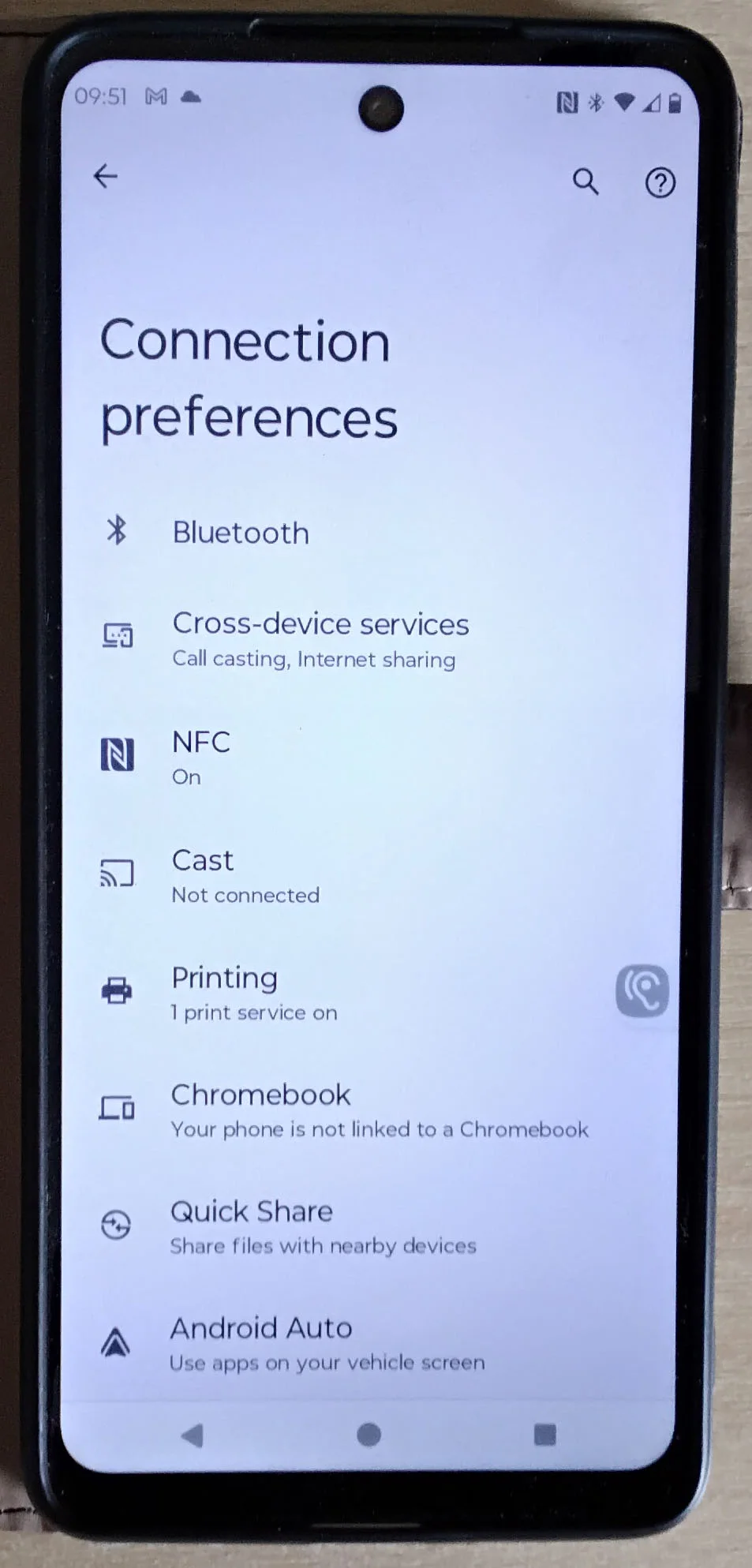 bluetooth menu